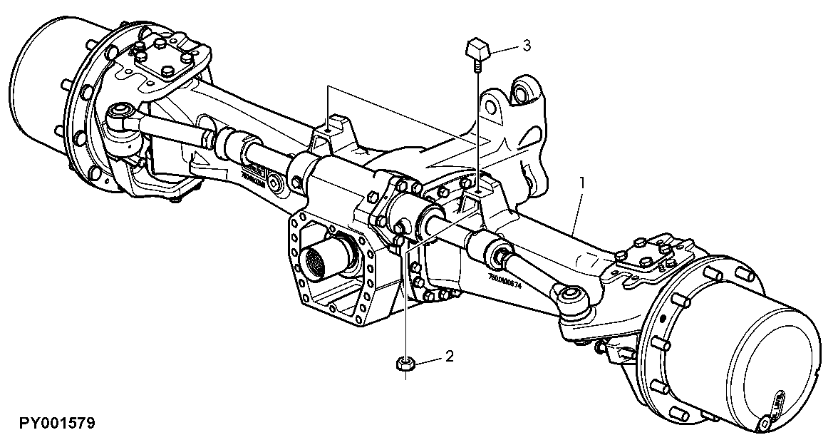 MFWD Axle 745/750, With Front Wheel Brakes and TLS