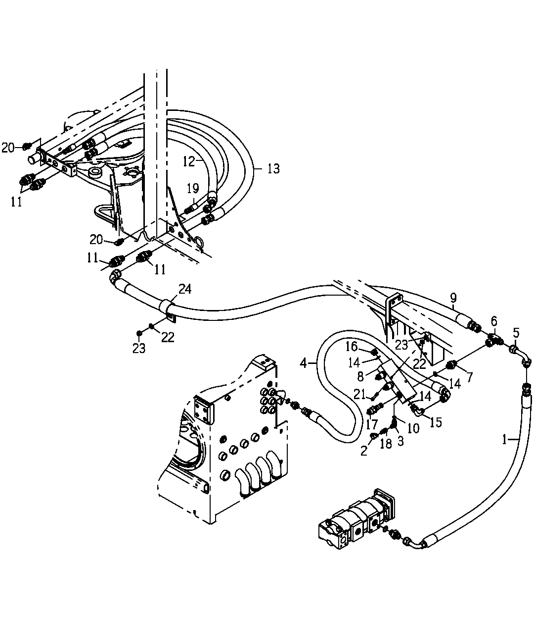 Lines GP, Elevator, Pump To Swing Table ( - 090587)