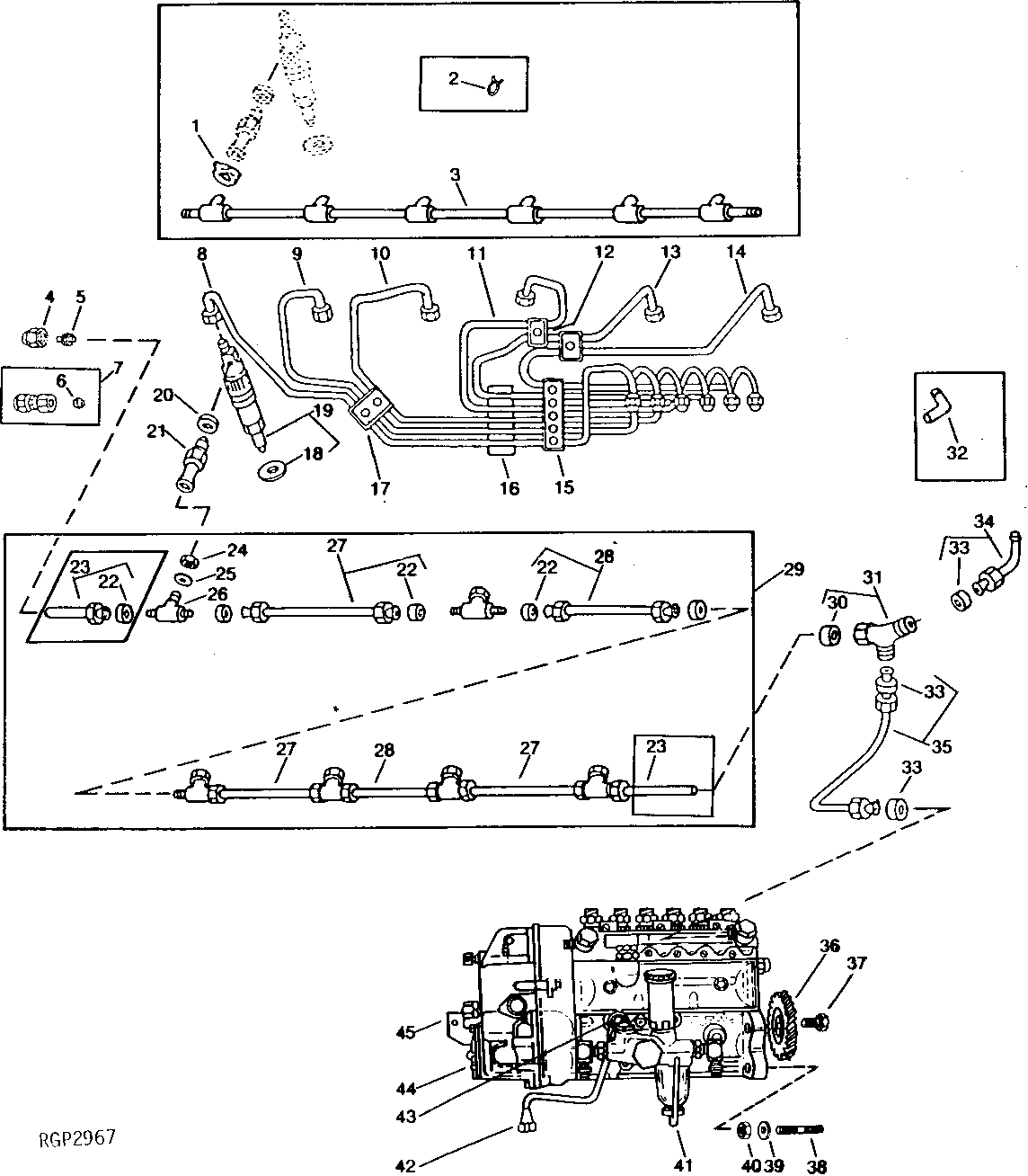 FUEL INJECTION PUMP, NOZZLES AND LINES (6466AH 01)