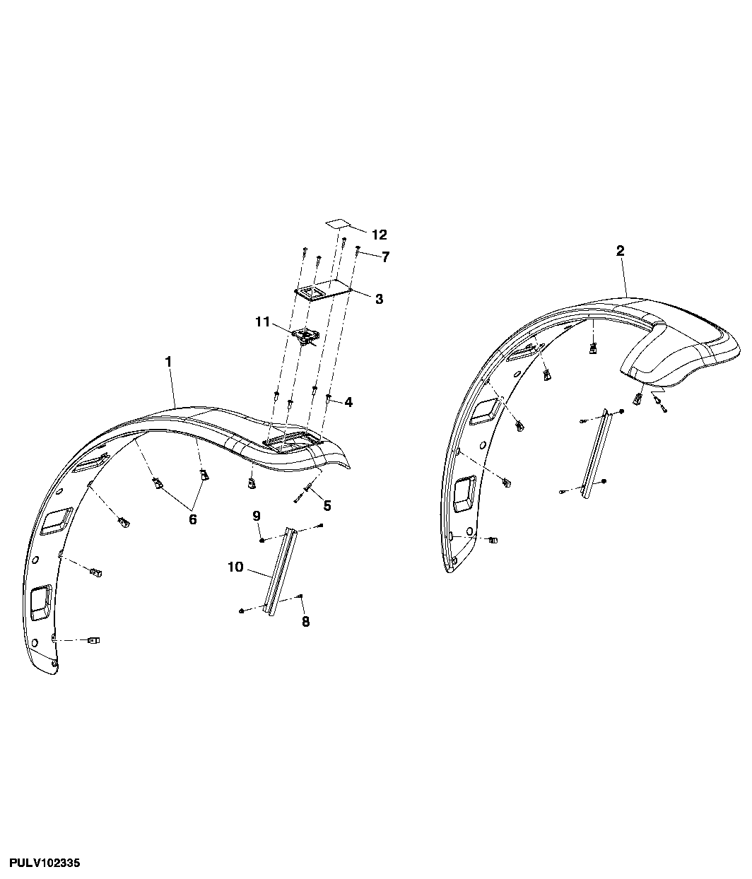 FENDER EXTENSION - LOW/HIGH POSITION, OPEN OPERATOR'S STATION