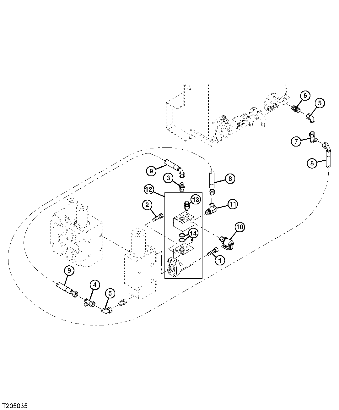 Front Auxiliary Hydraulic Control, Hoses And Fittings