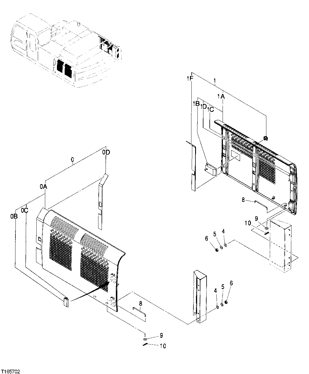 COOLING PACKAGE AND HYDRAULIC PUMP COMPARTMENT DOORS (VENTED)