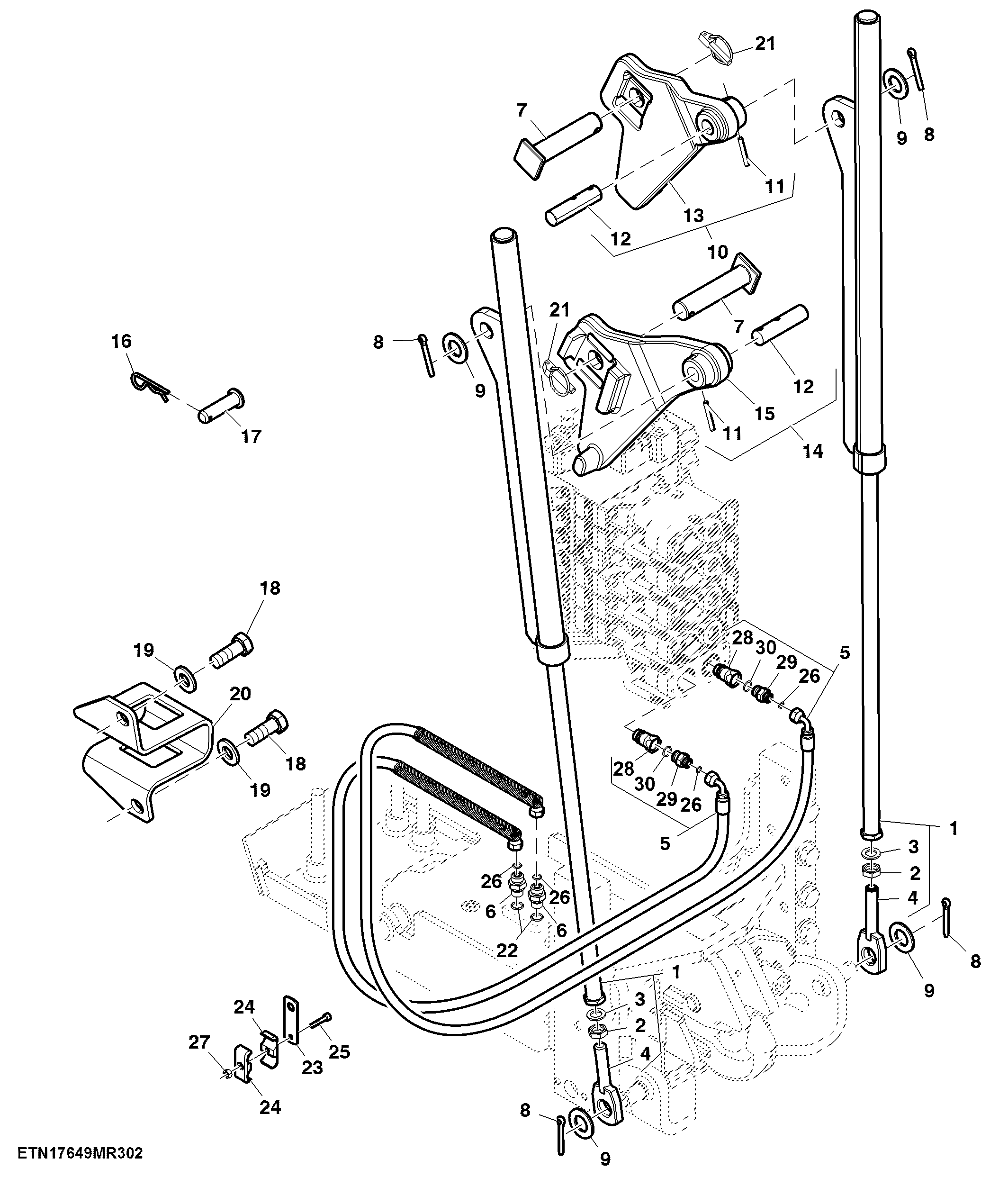 Hitch, Pickup, Stabilizer, Category II, Drawbar, (2/2) (008904 - )