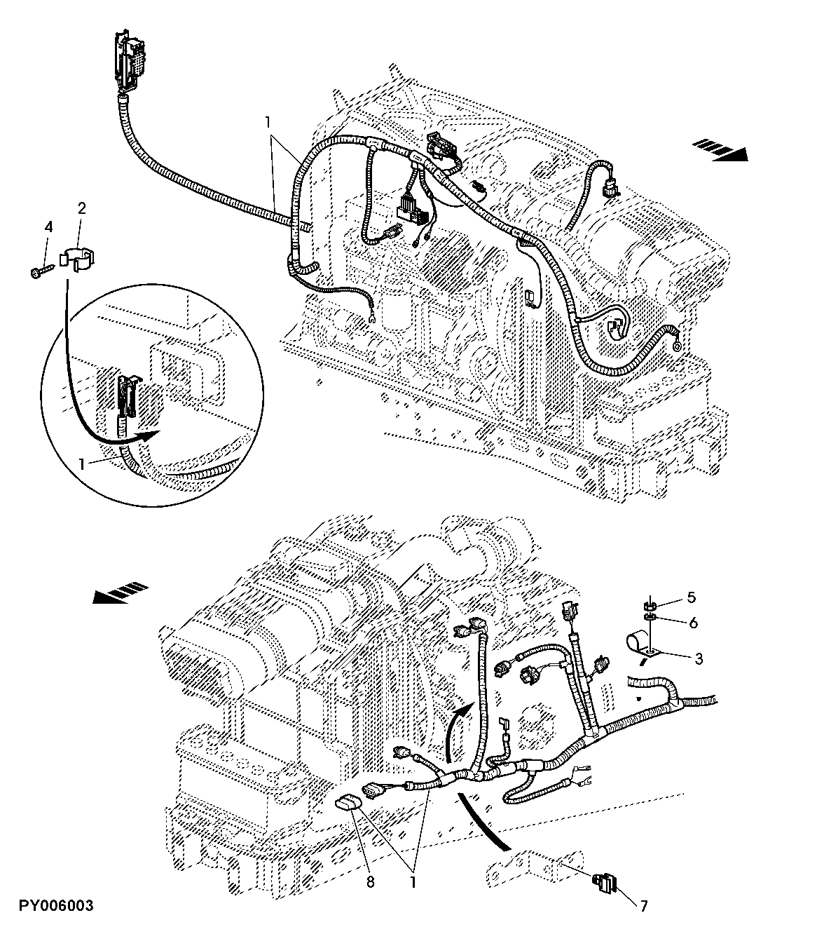ENGINE WIRING HARNESS WITH ENGINE STAGE II ACC. 97/68/EC