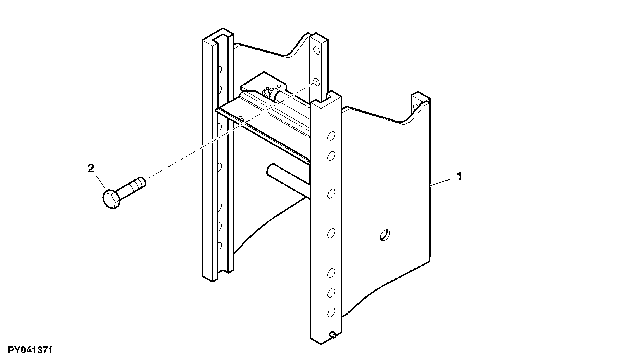 Trailer Hitch Bracket, Height Adjustable, W/O Additional Lift Cylinder Pin