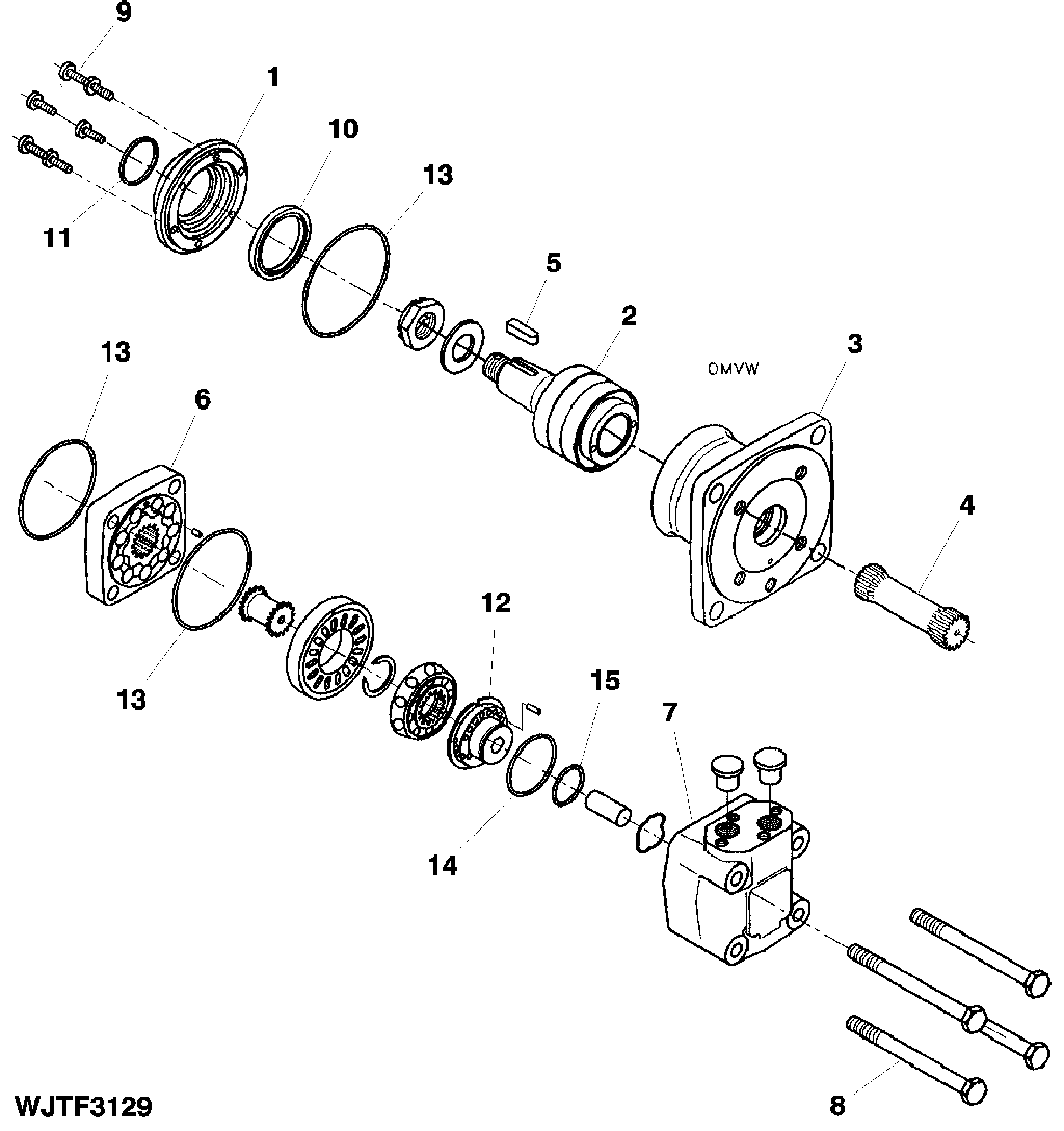 Hydraulic Motor, Feed Rollers, (OMV Series, 630 cc)