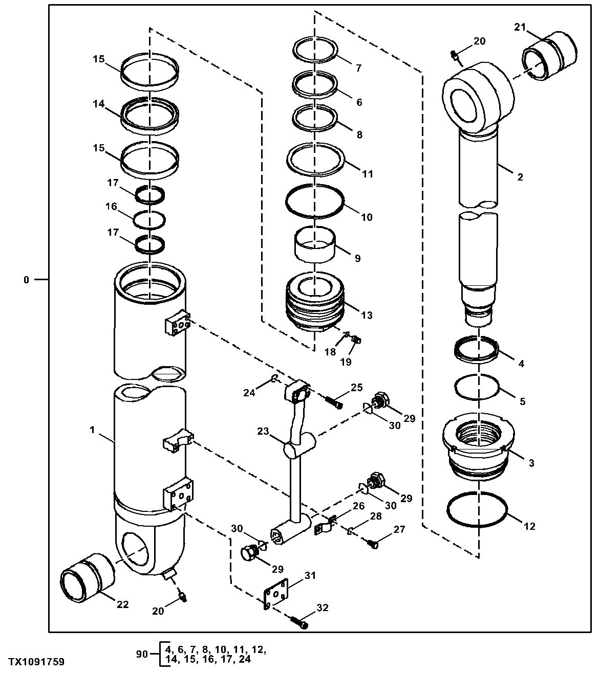 Counterweight Removal Device Cylinder Components
