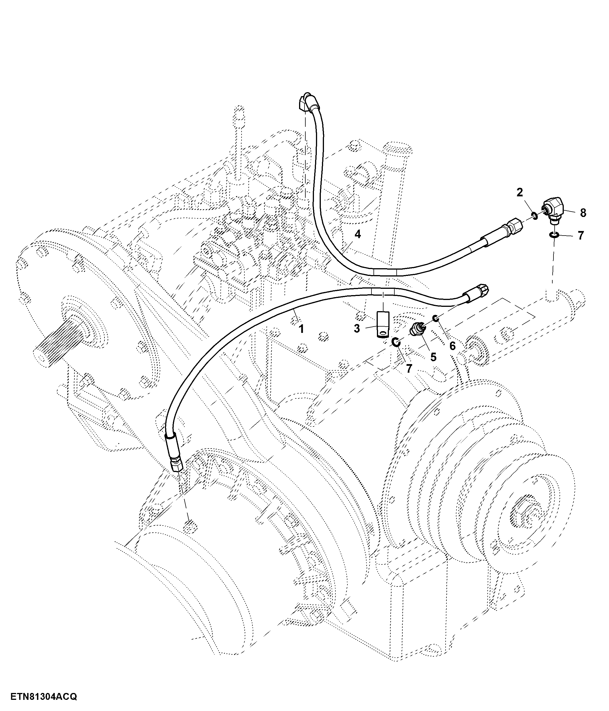 Unloading Auger Engage Cylinder Hydraulic Hose, High Unloading Rate
