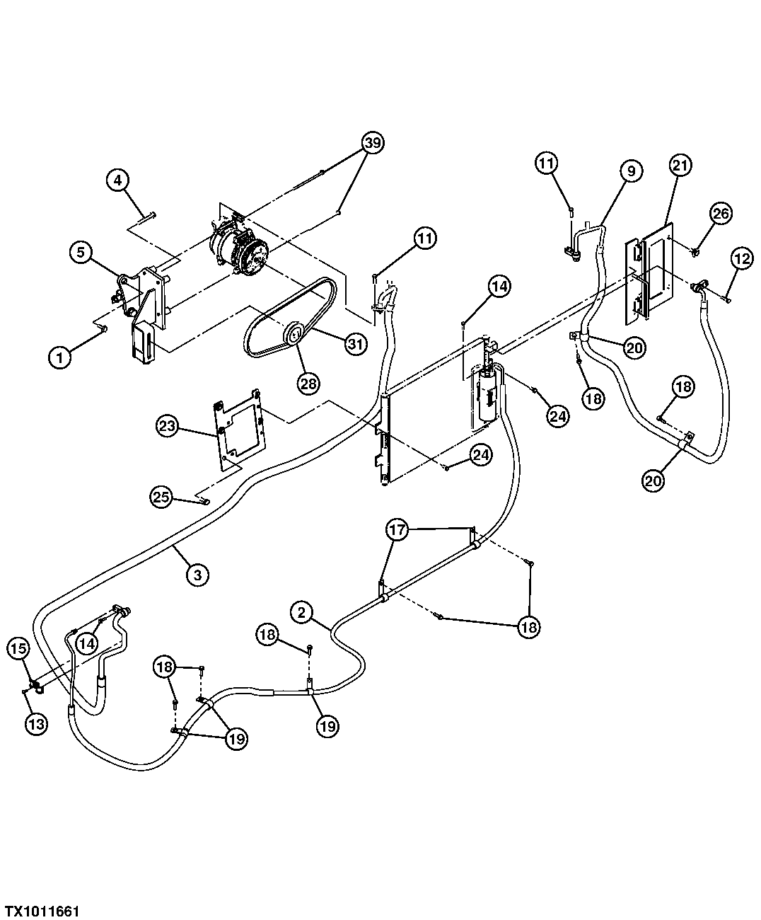 Air Conditioner Refrigerant Hose and Compressor Belt