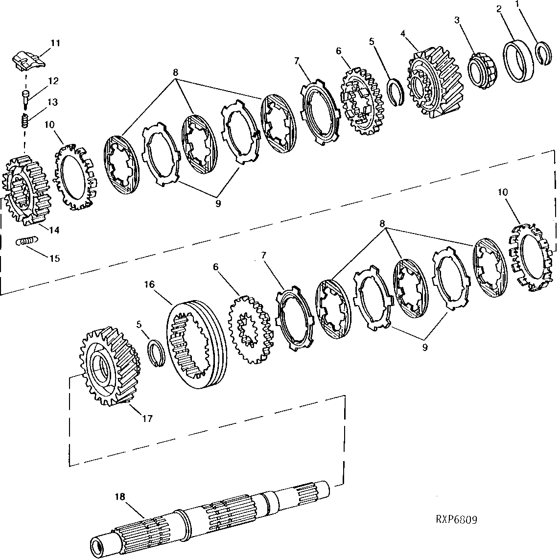 FRONT TOP SHAFT (12-SPEED SYNCRO AND 24-SPEED POWRSYNC)
