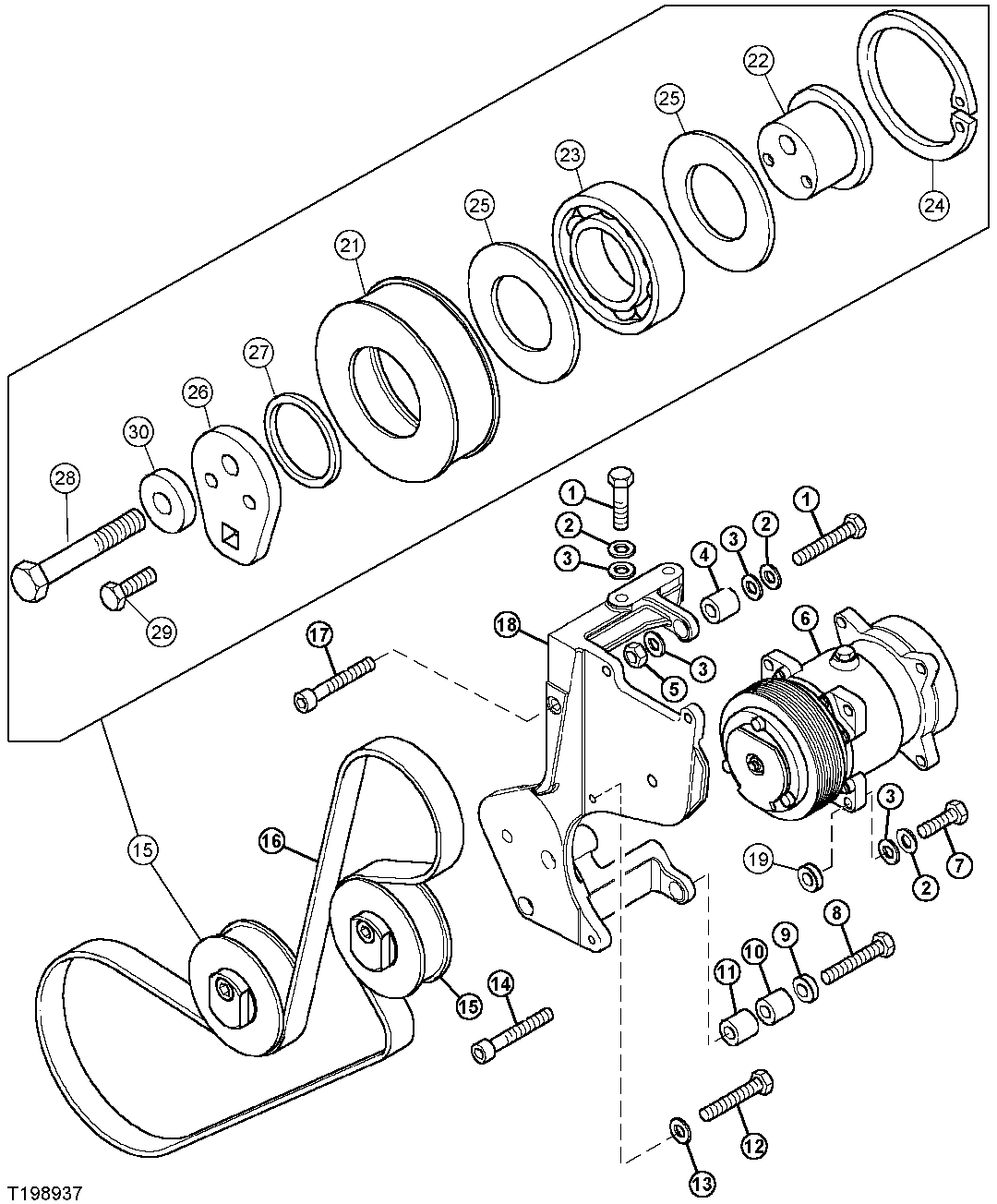 Air Conditioning Compressor Complete Assembly (S.N. - 006199) ( - 006199)
