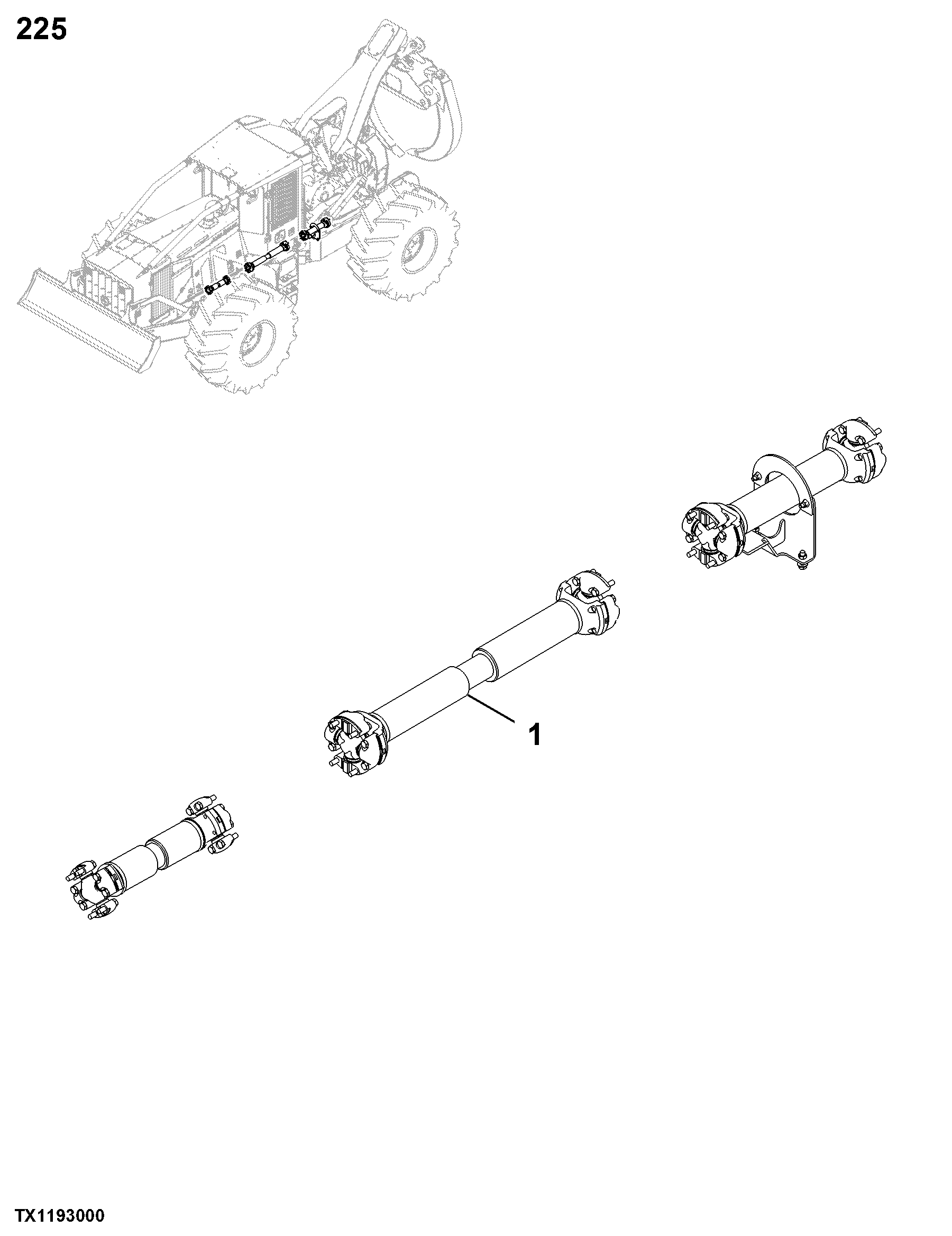 0225 Input Drive Shafts & U-joints