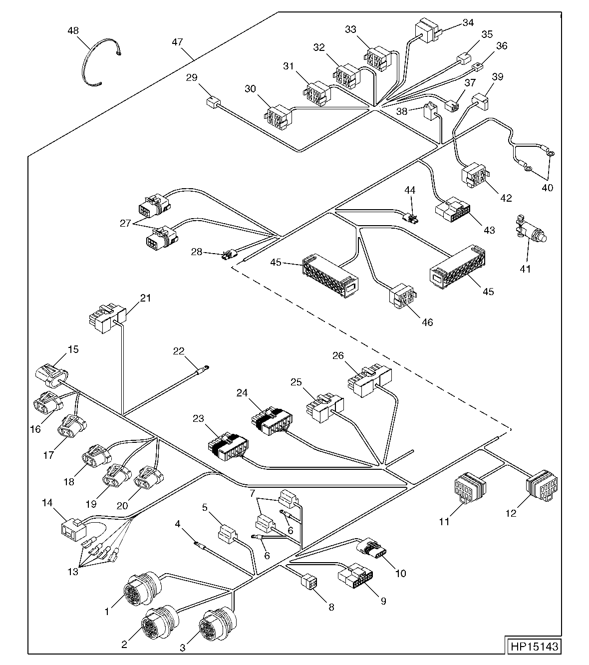 Main Cab Wiring Harness - Continued (715301 - )