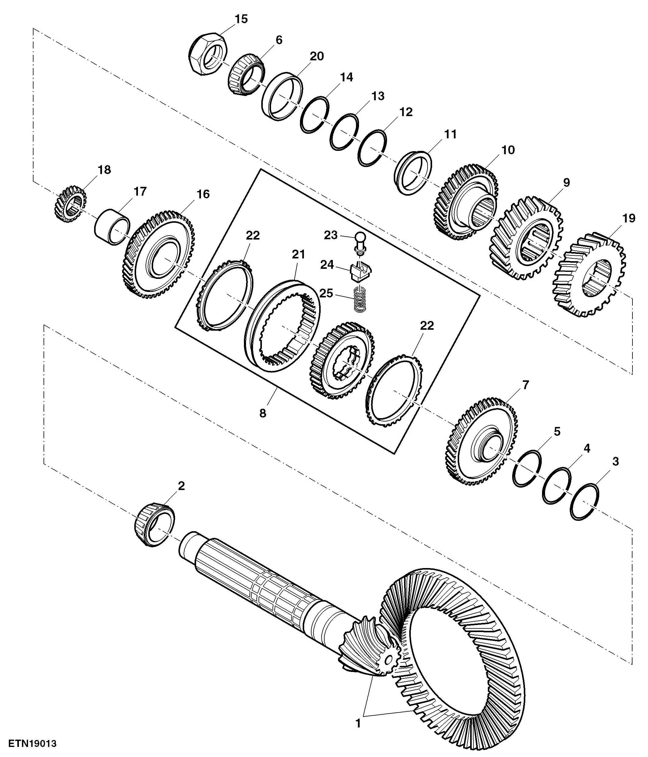 Output, Differential Drive Shaft, 40 km/h (25 mph)