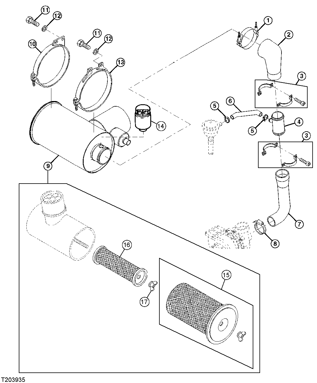 AIR CLEANER,FILTER ELEMENTS,HOSES AND PIPES