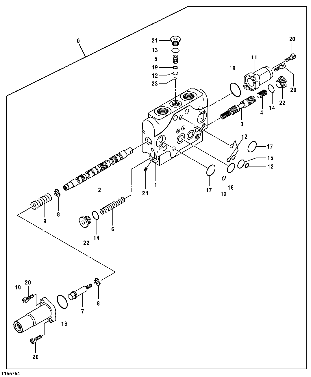 Main Control Valve Components - Propel Sections (Right and Left)