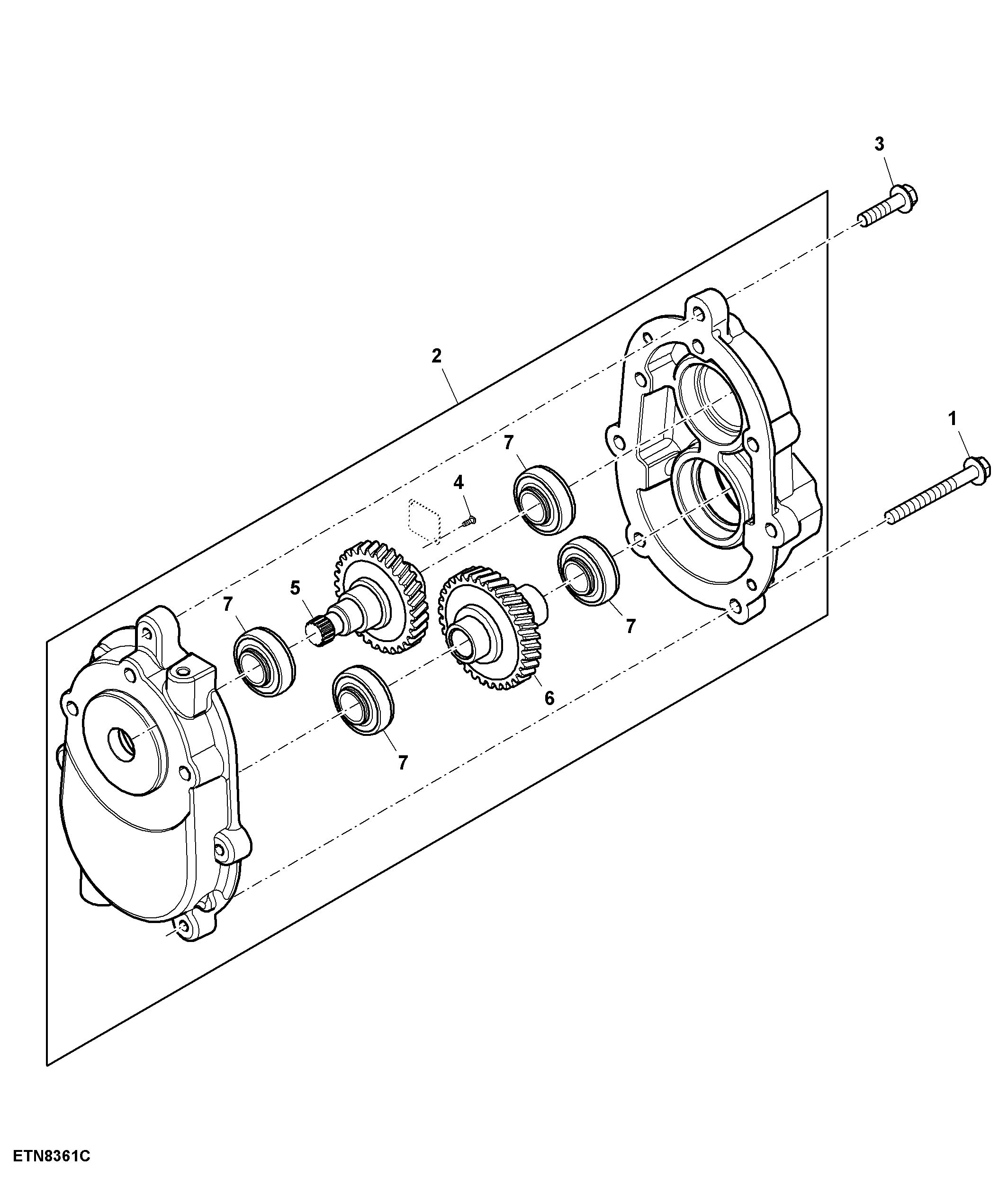 Transfer Gear Case, Closed Center Hydraulics, Input 2960 RPM