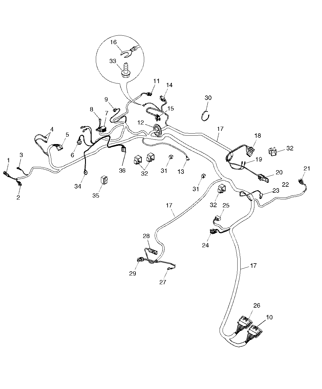 WIRING HARNESS (ROOF) (WITH CAB) (TURKEY) (CONTINUED)