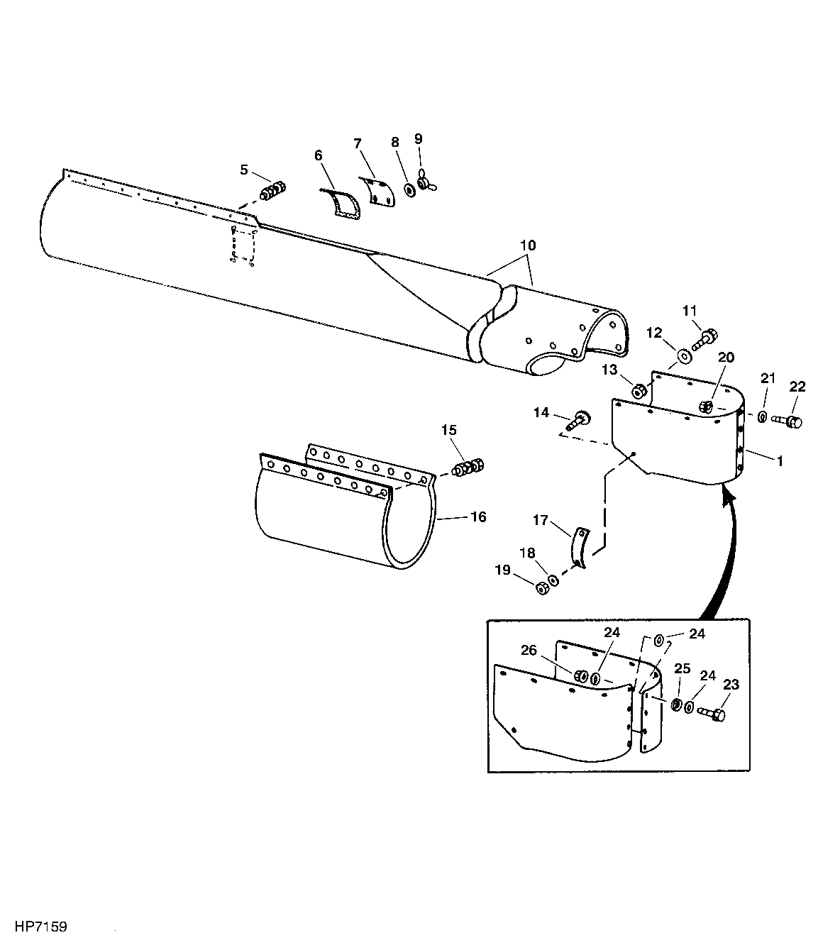 HORIZONTAL UNLOADING AUGER HOUSING (17 AND 20 FT.)