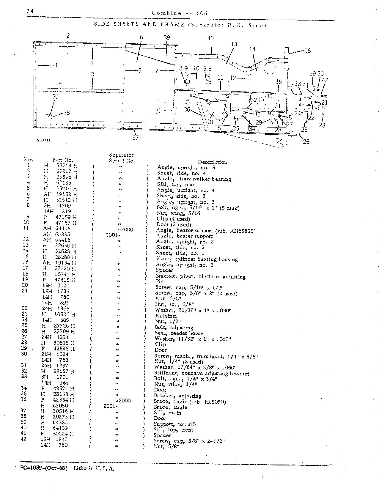 Separator Front, Top, and Side Sheets, Rear Hood, Ladder, Braces, and Skid
