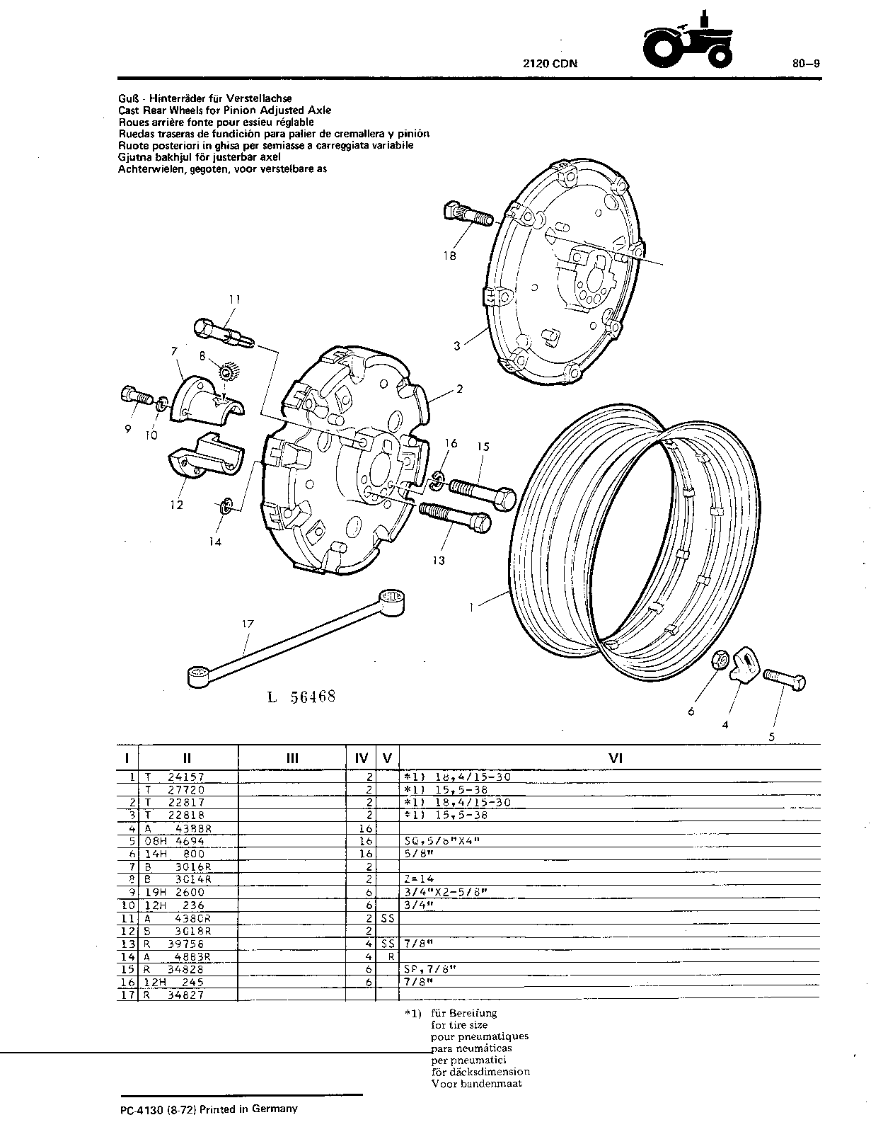 Cast Rear Wheels for Pinion Adjusted Axle