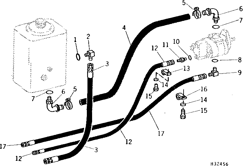 Hydraulic Oil Hoses (Inside Engine Compartment)