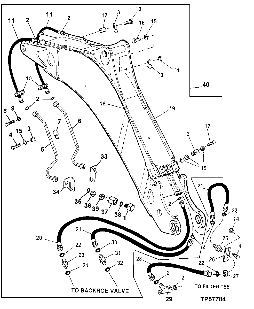 Auxiliary Equipment Hydraulics (Standard Dipperstick)