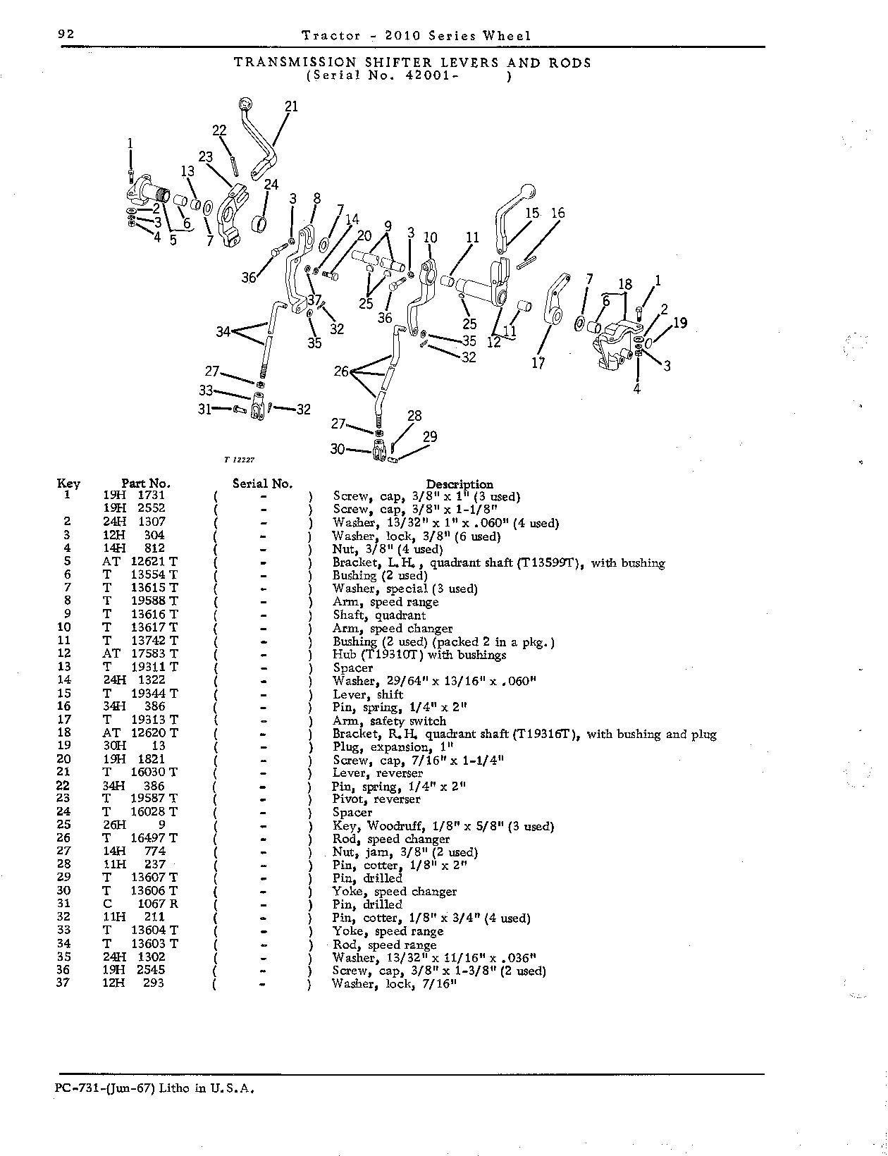 Cam, speed change shifter (Continued)