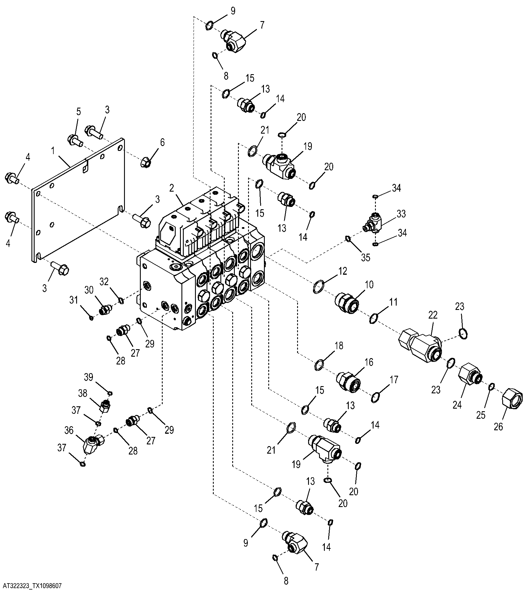 Electrohydraulic (EH) 4-Function Control Valve, Power Angle Tilt (PAT)