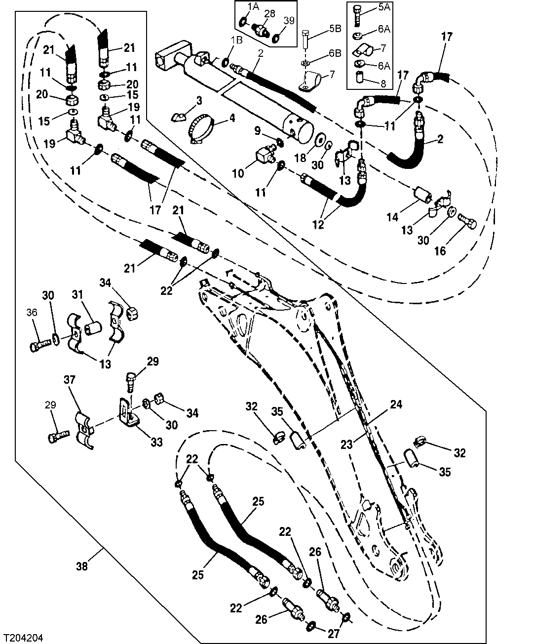 Extension Cylinder Hydraulics (Extendable Dipperstick)