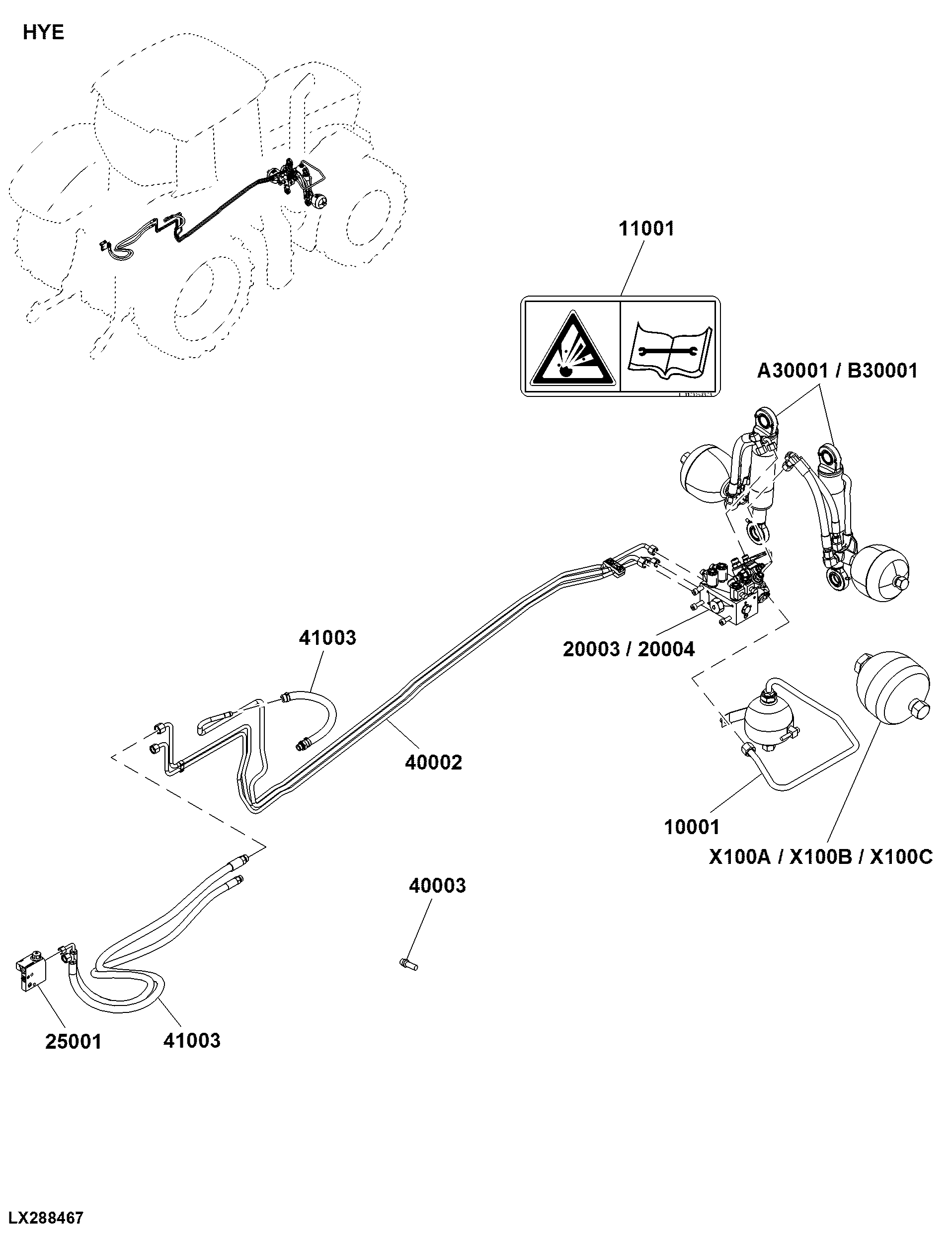 HYE Front Axle Suspension, Hydraulic Components