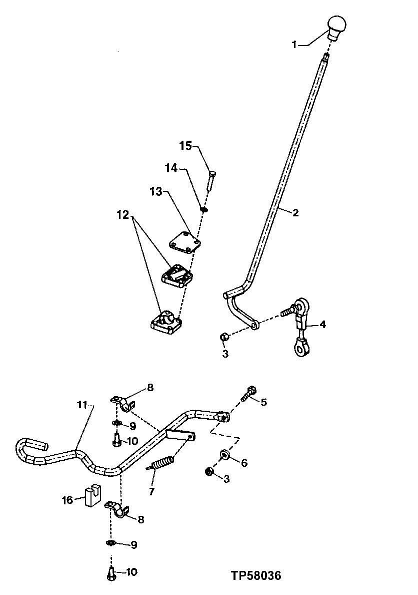 Backhoe Boom Lock Control Lever and Linkage