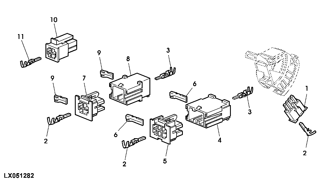 CONNECTORS (COMMANDARM, COMMANDCENTER SWITCH MODULE DSM AND REFRIGERATOR)