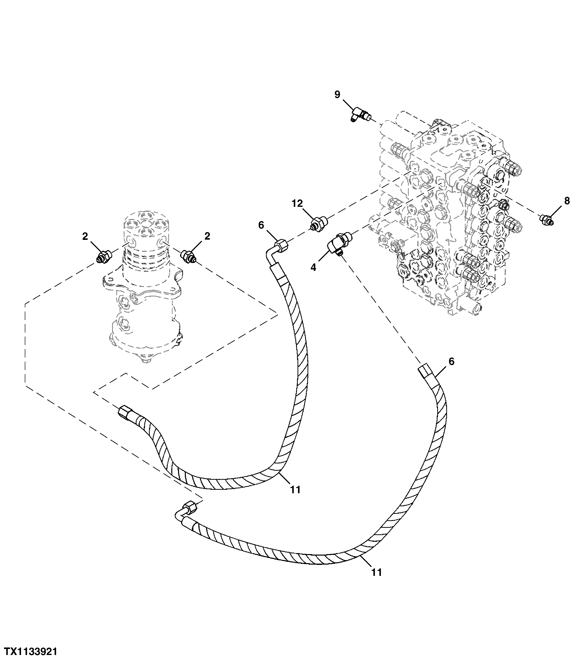 Hydraulic Hoses (Control Valve to Rotary Manifold-Blade Lift)