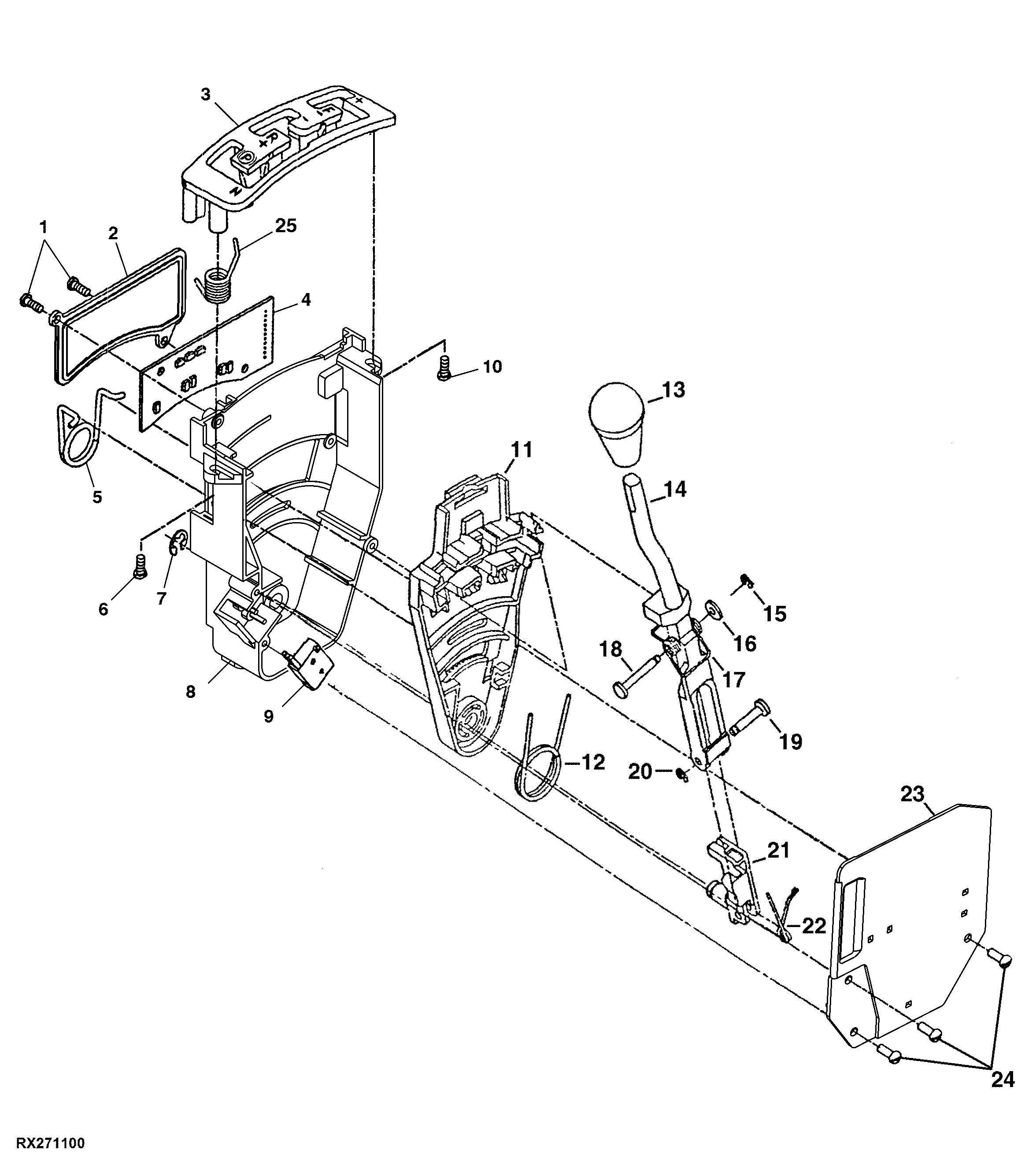 Transmission Control Selector, Armrest, PST