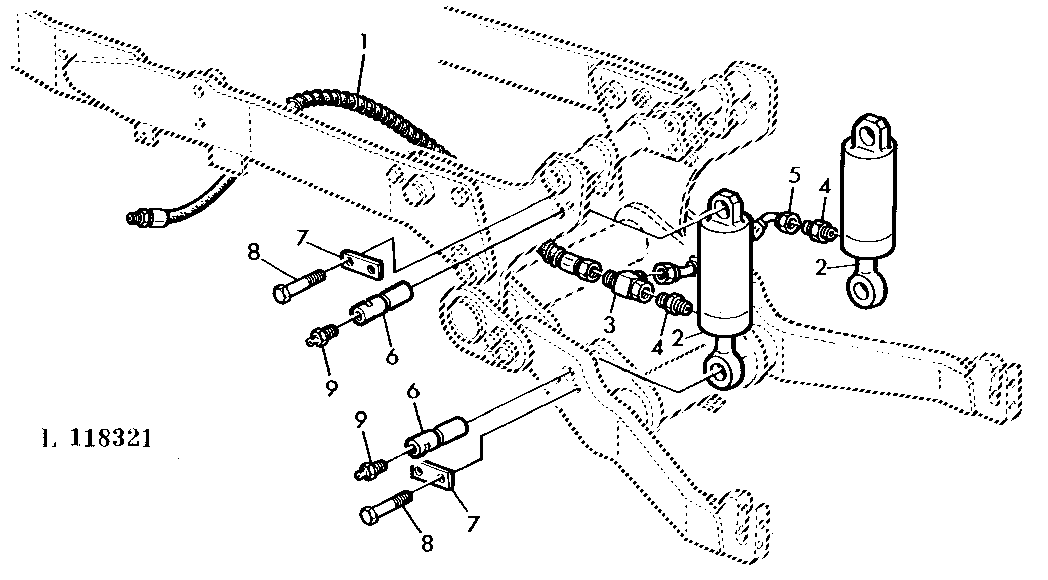 HYDRAULIC HOSES/LIFTING CYLINDER WITH FRONT HITCH