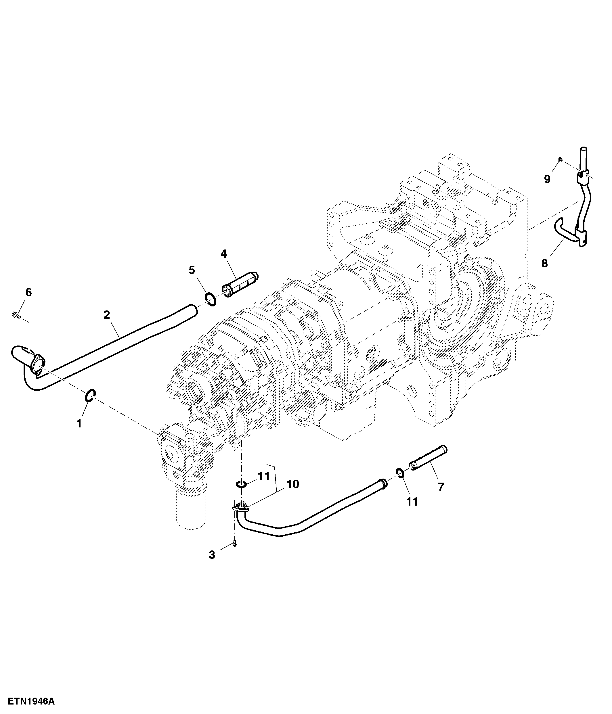 Hydraulic Pump, Inlet Lines, PowrQuad™/AutoQuad™,45 cc