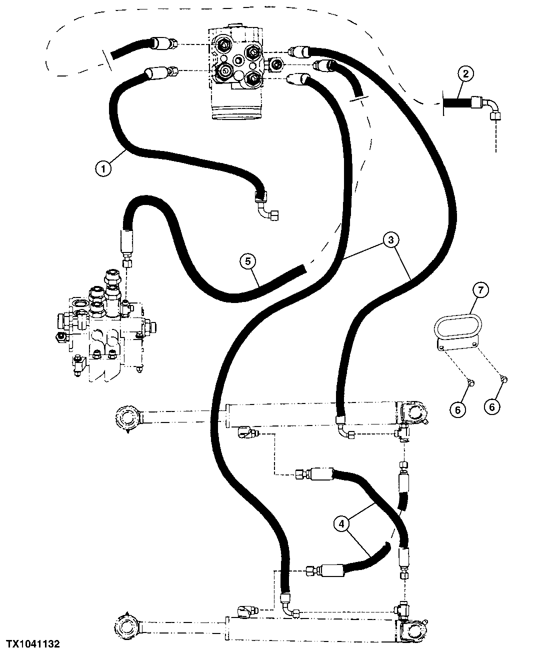 STEERING CYLINDER HYDRAULIC HOSES (SN 619320-)