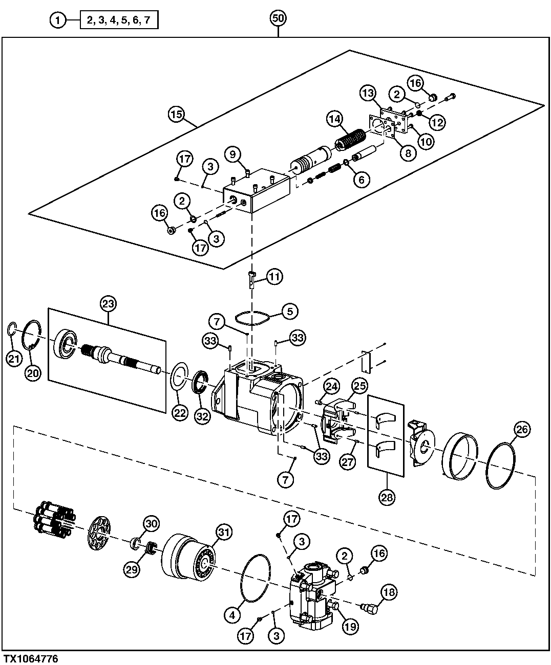 Main Hydraulic Pump Components, Grapple Skidders - 38GPM
