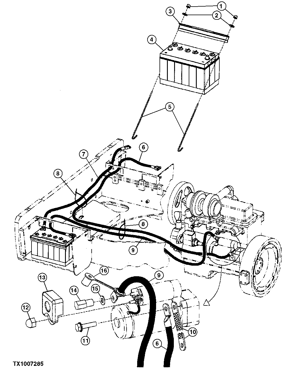 BATTERIES, CABLES, CLAMPS AND GROUNDING STRAP (625 CCA AND 950 CCA)