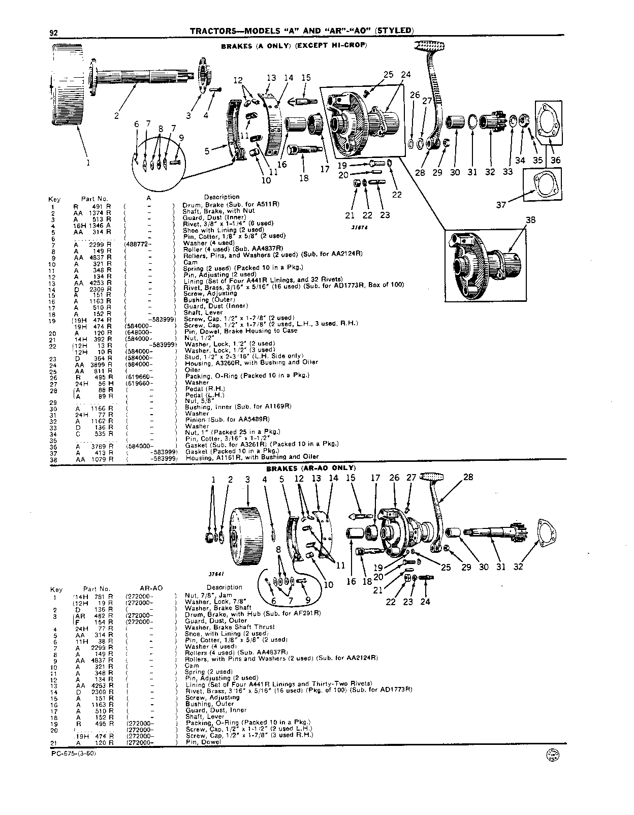 Brakes, Differential (Except Hi-Crop)