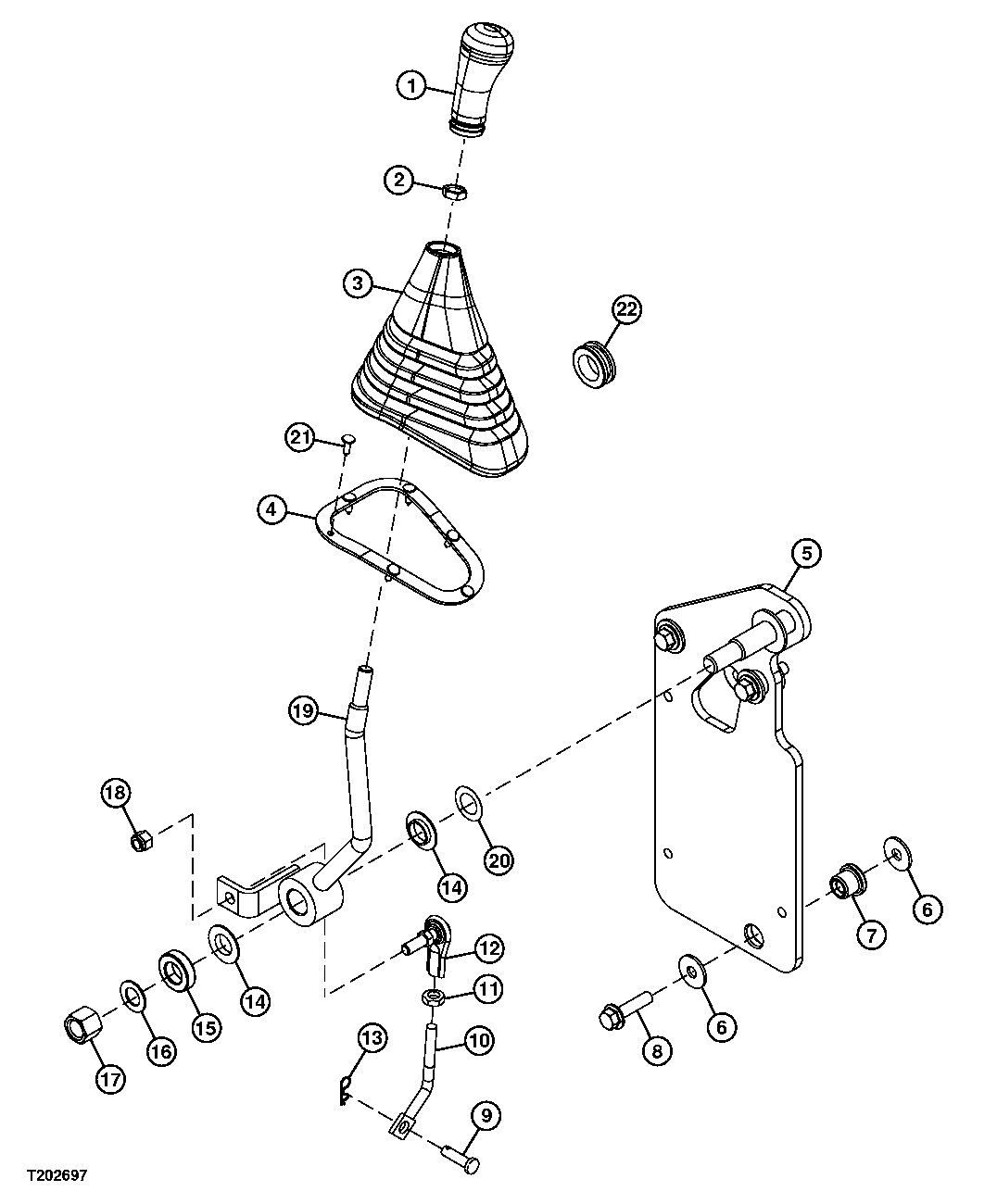 BLADE LEVER AND SUPPORT (CABLE ONLY) (SN 596700-)