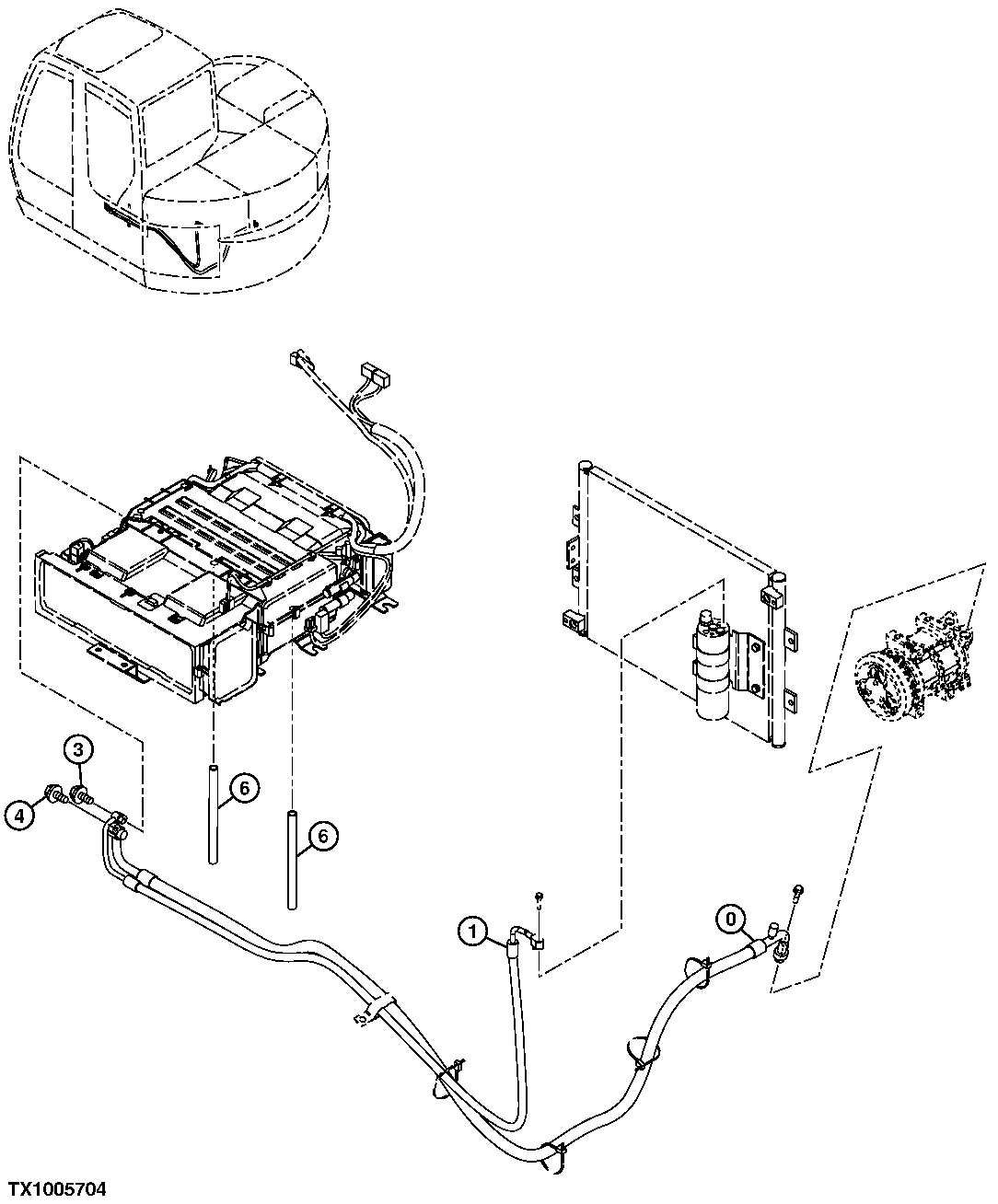 AIR CONDITIONER COMPRESSOR AND CONDENSOR HOSES