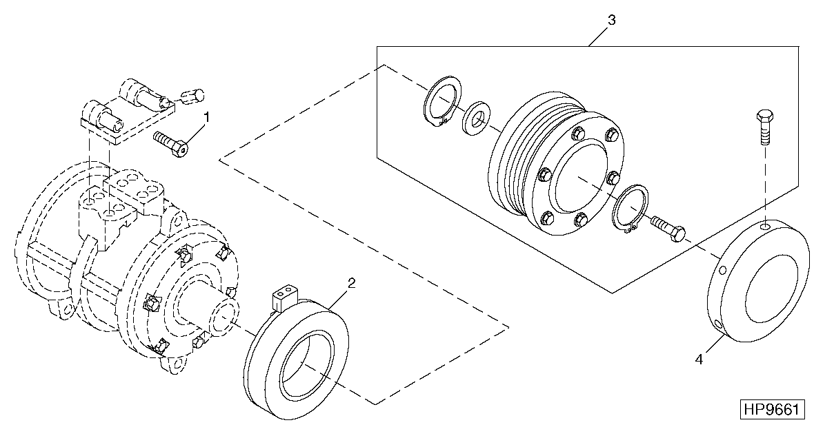 COMPRESSOR CLUTCH AND SERVICE VALVES (FOR R134A REFRIGERANT)