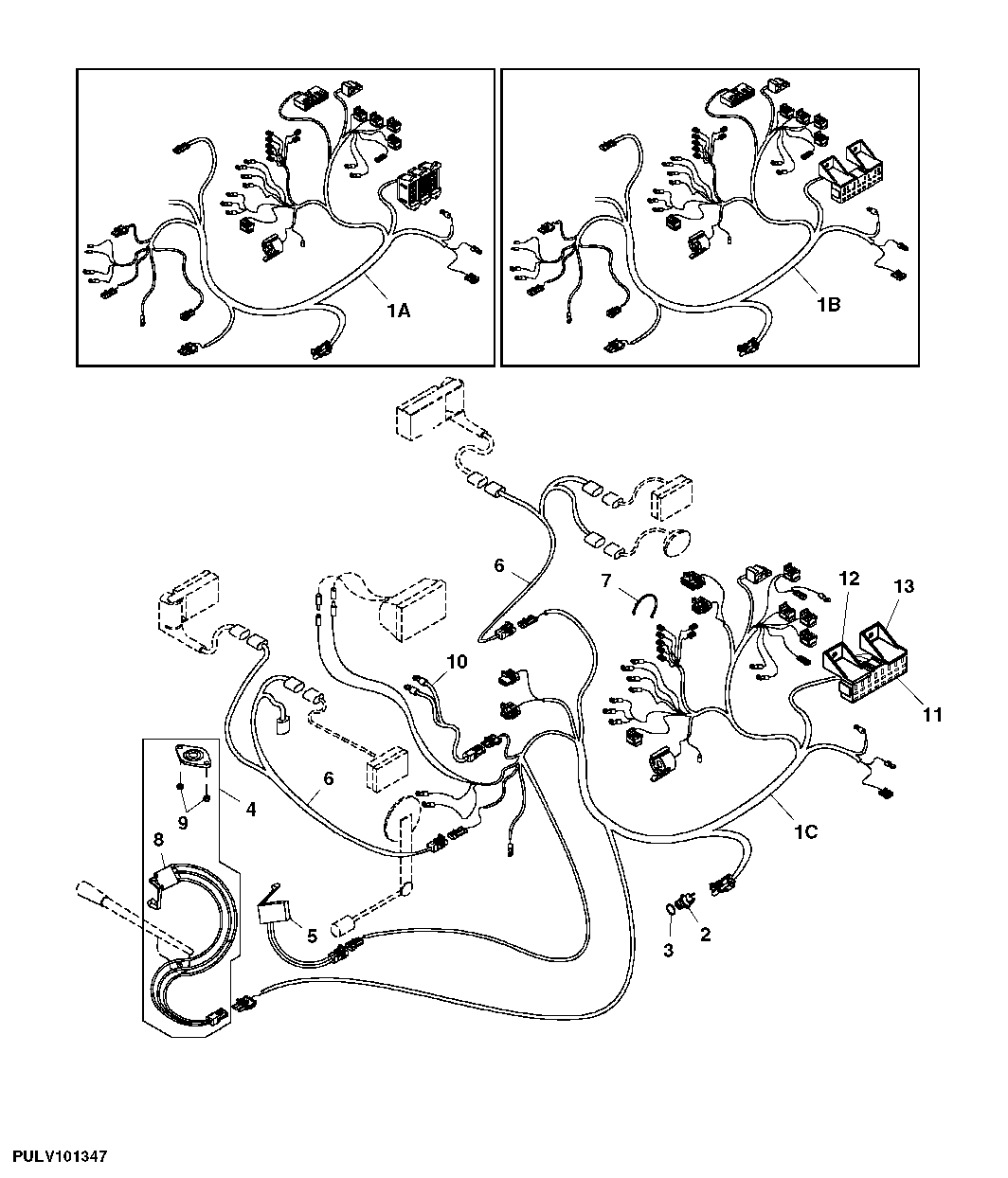 REAR WIRING HARNESS (NORTH AMERICAN VERSION) (WITHOUT CAB)