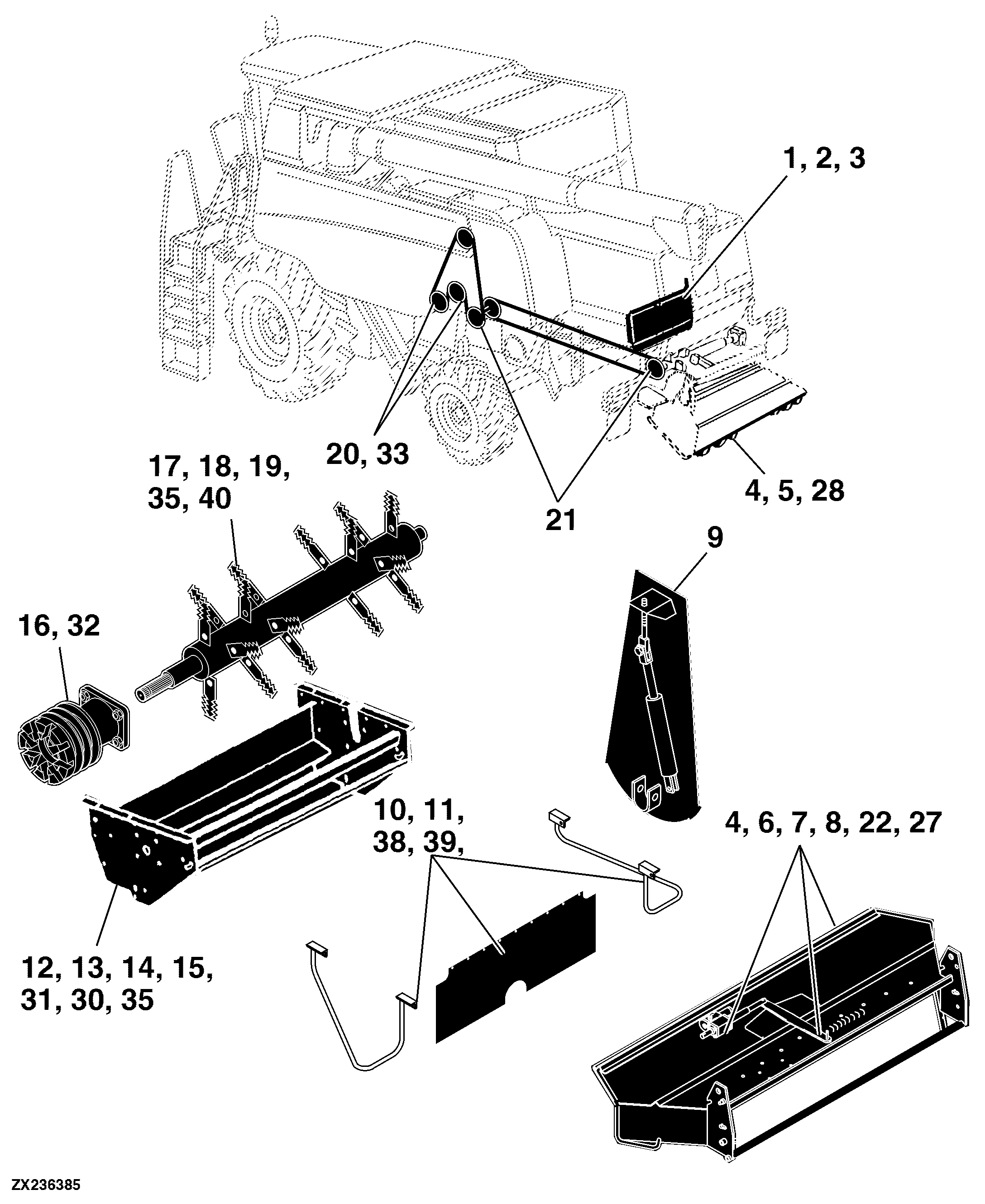 140 Straw Spreader, Chaff Spreader Combine W650