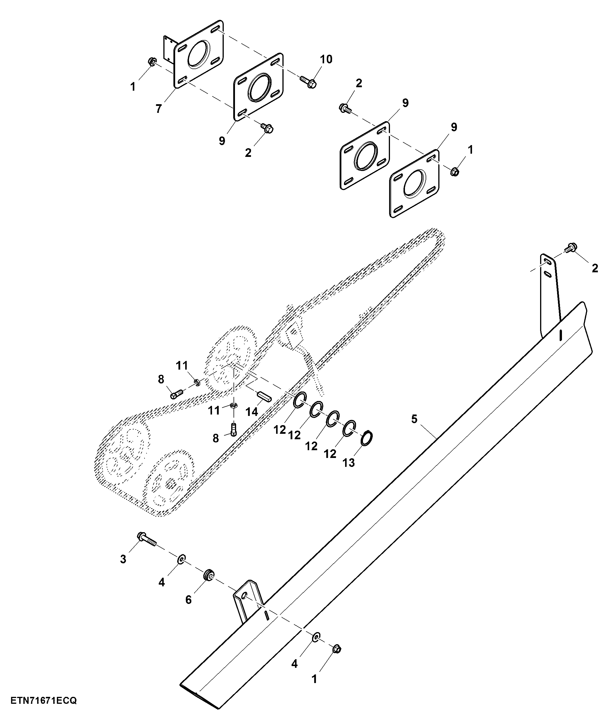 Unloading Auger Drive Shield, 3.3 and 3.8 bps