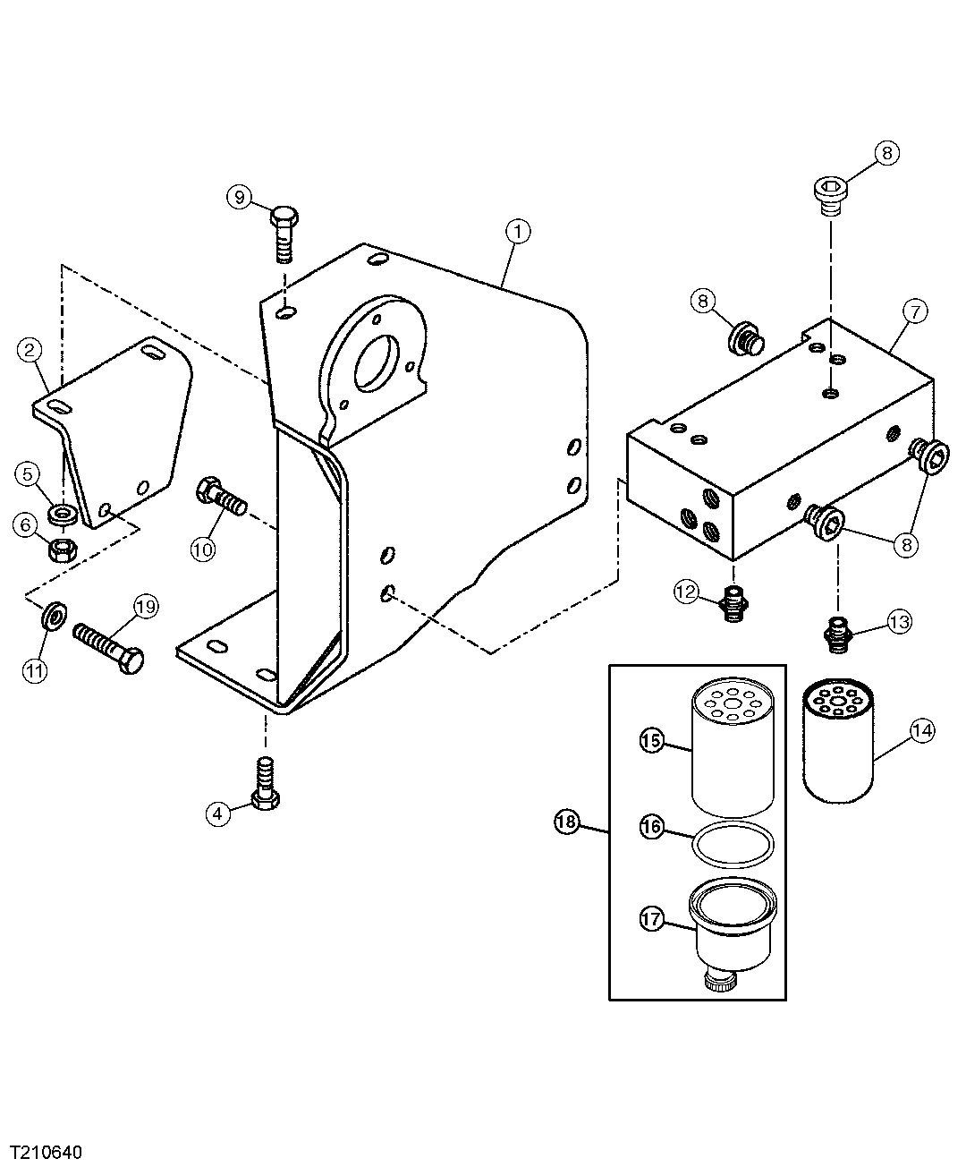 FUEL FILTER, FILTER BRACKET, FILTER HEADER AND FILTER ELEMENTS
