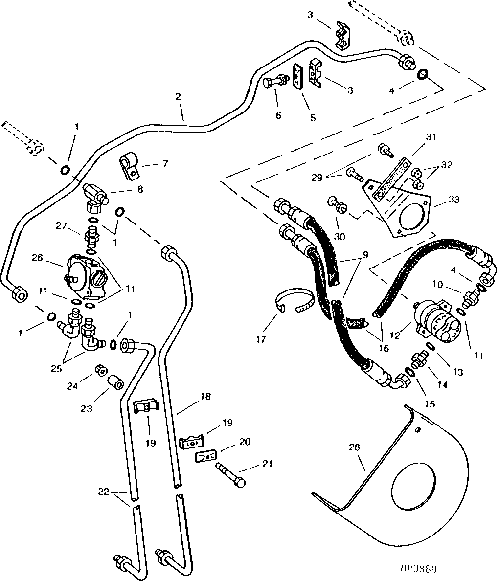 CHAFF SPREADER LINES, HOSES, VALVE AND PUMP