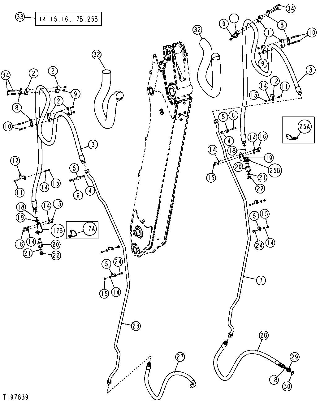 Auxiliary Equipment Hydraulic Hoses and Oil Lines (Extendable Dipperstick)